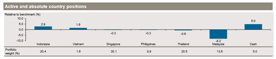 ASEAN Fonds von J.P. Morgan: Ländergewichtung